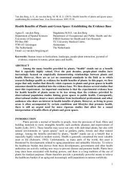 Health Benefits of Plants and Green Space