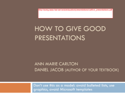 How to give good presentations