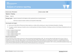 Analysis of variance reporting Analysis of variance reporting
