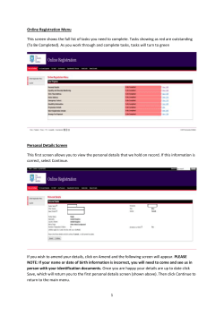 Guide to Online Registration - The University of Sheffield