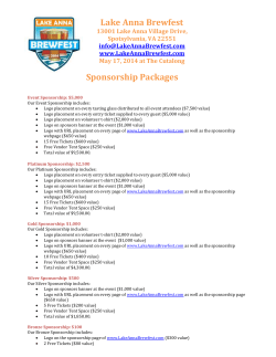 May 17, 2014 at The Cutalong Sponsorship Packages