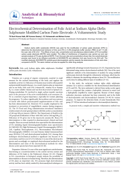 Electrochemical Determination of Folic Acid at Sodium Alpha Olefin
