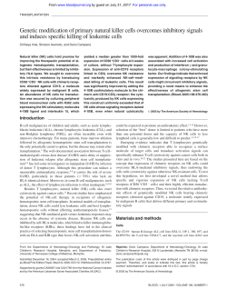 Genetic modification of primary natural killer cells