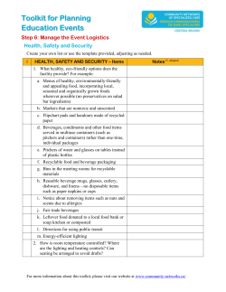 Template: Logistics - Health, Safety and Security