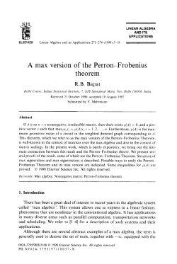 A max version of the Perron-Frobenius theorem