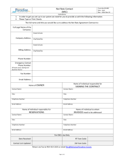 Net Rate Contact (NRC) Form No.03