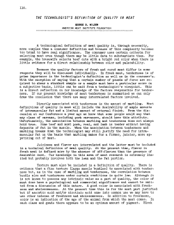 the technologist`s definition of quality in meat