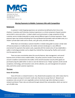 Moving Payments to Mobile: Customers Win with Competition