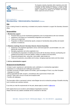 The European University Association (EUA) represents more than