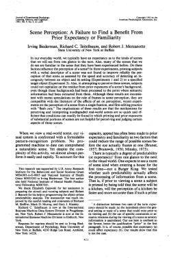 Scene Perception: A Failure to Find a Benefit From Prior Expectancy