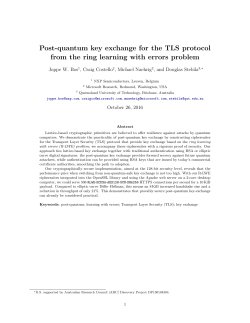 Post-quantum key exchange for the TLS protocol from the ring