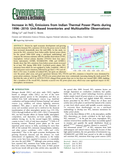 Increase in NOx Emissions from Indian Thermal Power Plants during