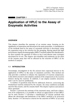 Application of HPLC to the Assay of Enzymatic Activities