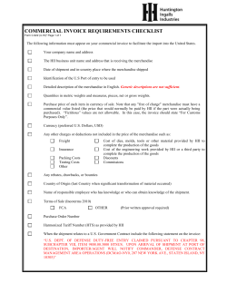 customs invoice requirements checklist