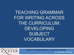 Teaching Subject Vocabulary