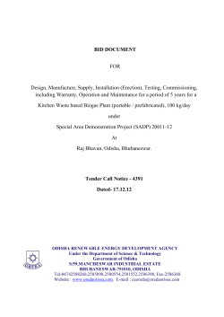 Sadp Tender Biogas plant Raj Bhavan Nov 12