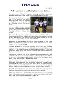 Thales team takes on world`s toughest ironman