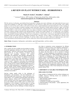 a review on plant without soil - hydroponics