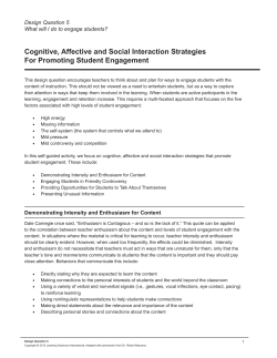 Cognitive, Affective and Social Interaction Strategies For Promoting