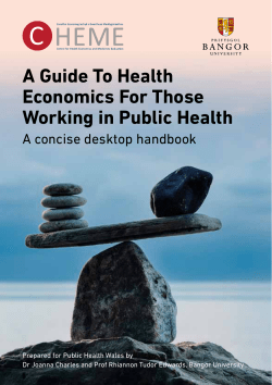A Guide To Health Economics For Those Working in Public Health