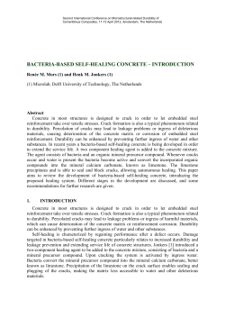 BACTERIA-BASED SELF-HEALING CONCRETE &ndash; INTRODUCTION