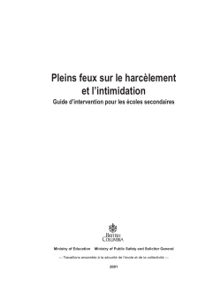 Safe, Caring and Orderly Schools Information for Administrators