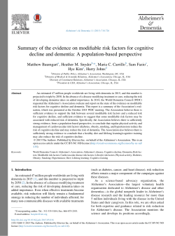 Summary of the evidence on modifiable risk factors for cognitive