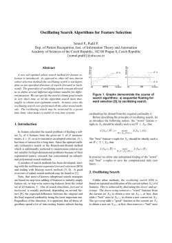 Oscillating Search Algorithms for Feature Selection