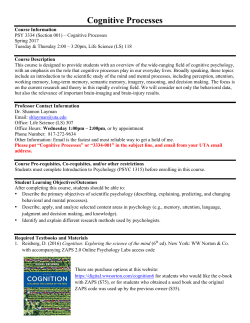 Cognitive Processes - The University of Texas at Arlington