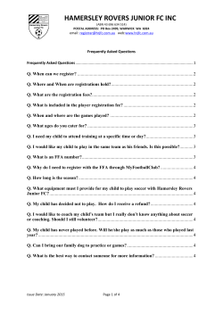 HAMERSLEY ROVERS JUNIOR FC INC