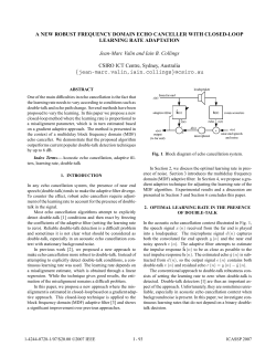 A New Robust Frequency Domain Echo Canceller - Jean