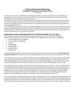 How FORMS BUILDER USES ORACLE 91 DATABASE