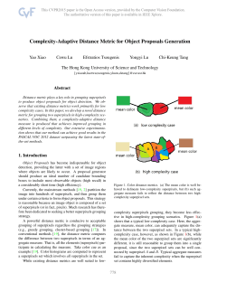 Complexity-Adaptive Distance Metric for Object Proposals Generation