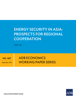 Energy Security in Asia: Prospects for Regional Cooperation