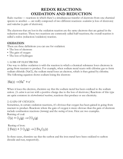 redox reactions: oxidation and reduction