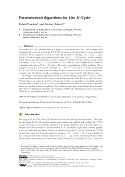 Parameterized Algorithms for List K-Cycle - DROPS