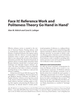Face It! Reference Work and Politeness Theory Go Hand in Hand1