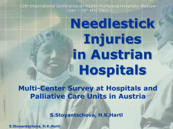 Needlestick Injuries in Austrian Hospitals - HPH
