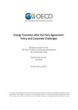 Energy Transition after the Paris Agreement: Policy and