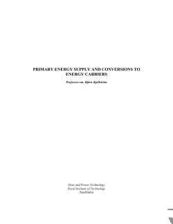 primary energy supply and conversions to energy carriers