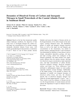 Dynamics of Dissolved Forms of Carbon and Inorganic Nitrogen in