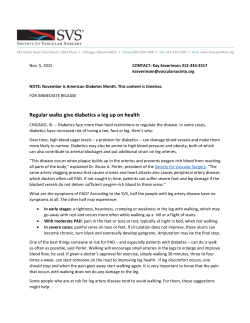 Diabetes Month - Regular walks help diabetics 11.5.15