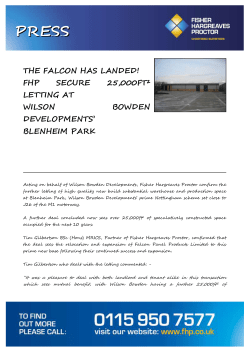 THE FALCON HAS LANDED! FHP SECURE 25,000FT&sup2; LETTING AT