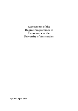 Assessment of the Degree Programmes in Economics at the