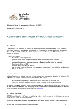 SOP ERMS 001 - How to Identify a Record - Services