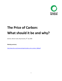 The price of carbon - Friends of the Earth