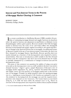 Interest and Non-Interest Terms in the Process of Mortgage Market