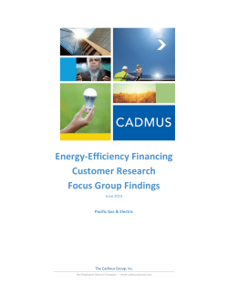 Energy-Efficiency Financing Customer Research Focus Group