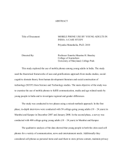 ABSTRACT Title of Document: MOBILE PHONE USE BY