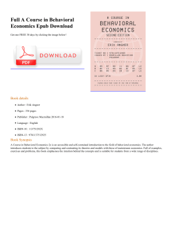 Full A Course in Behavioral Economics Epub